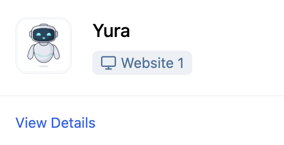 Bot card assigned to Website 1